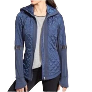 ATHLETA Rock Springs Quilted Puffer Full Zip Hoodie Jacket Coat Size XS